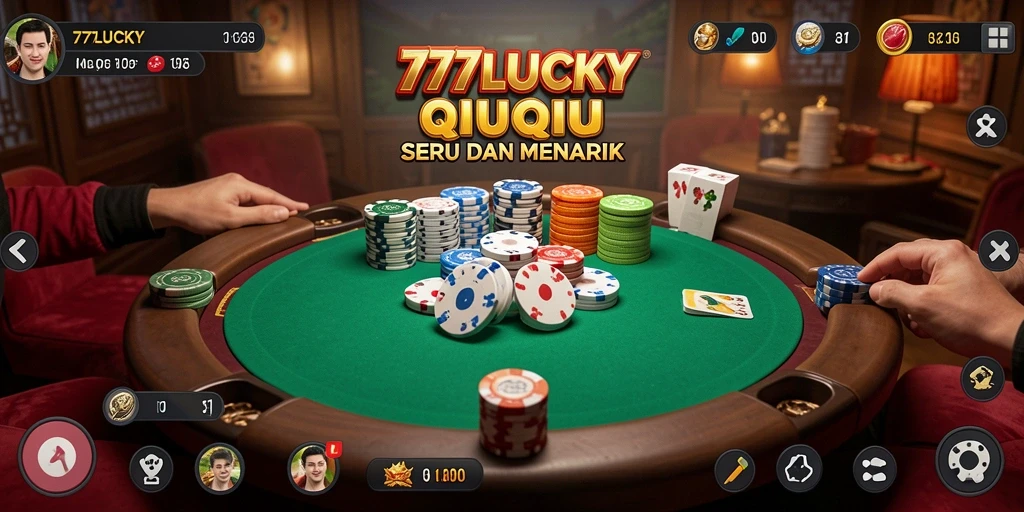 Tampilan gameplay menarik dari 777LUCKY saat bermain QiuQiu.