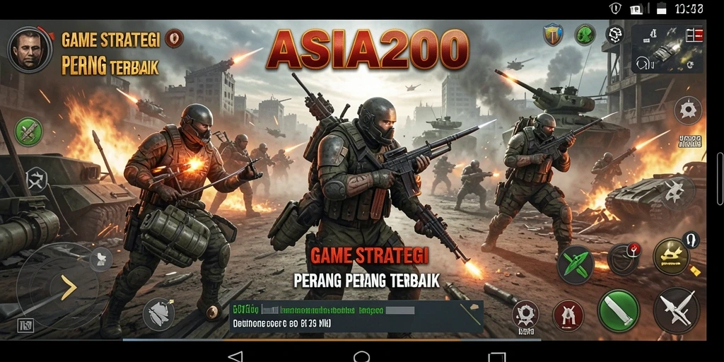 Tangkapan layar menampilkan aksi pertempuran strategis di ASIA200.