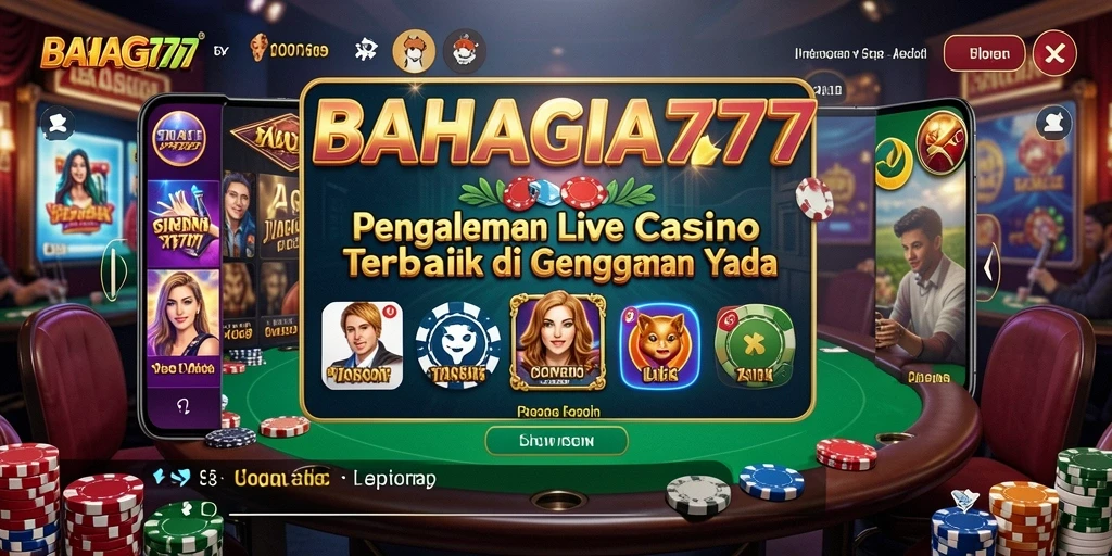 Tampilan antarmuka permainan Live Casino yang menarik dan interaktif di BAHAGIA777.