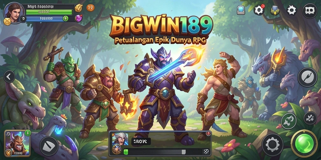 Tangkapan layar menunjukkan pertarungan epik dalam gameplay RPG BIGWIN189.