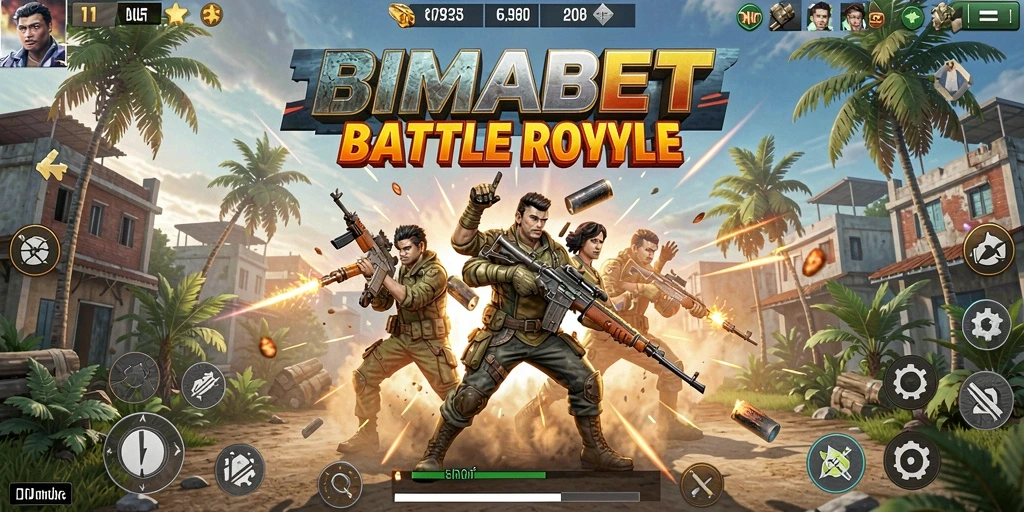 Gameplay seru di BIMABET dengan aksi Battle Royale yang intens.