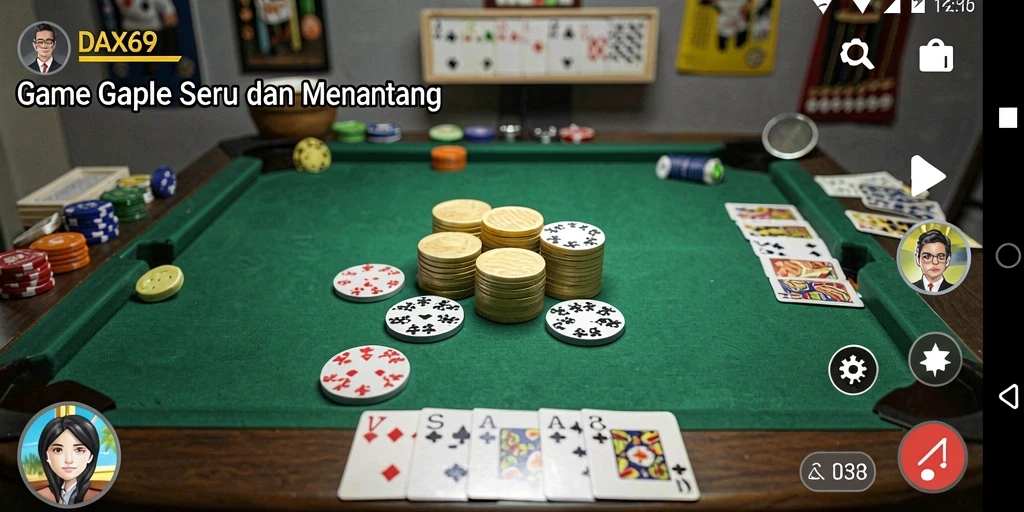 Screenshot gameplay Gaple di DAX69 yang menarik dan menarik.