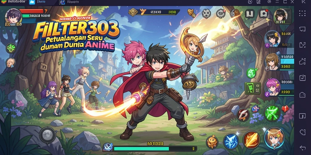 Tampilan gameplay menarik dari FILTER303 yang penuh aksi Anime.