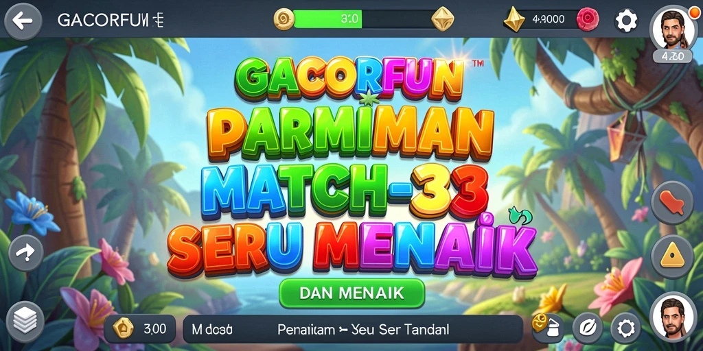 Tangkapan layar menunjukkan gameplay seru GACORFUN Match-3.