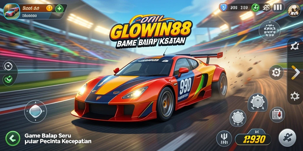 Screenshot GLOWIN88 menunjukkan aksi balapan yang mendebarkan dan grafik menakjubkan.