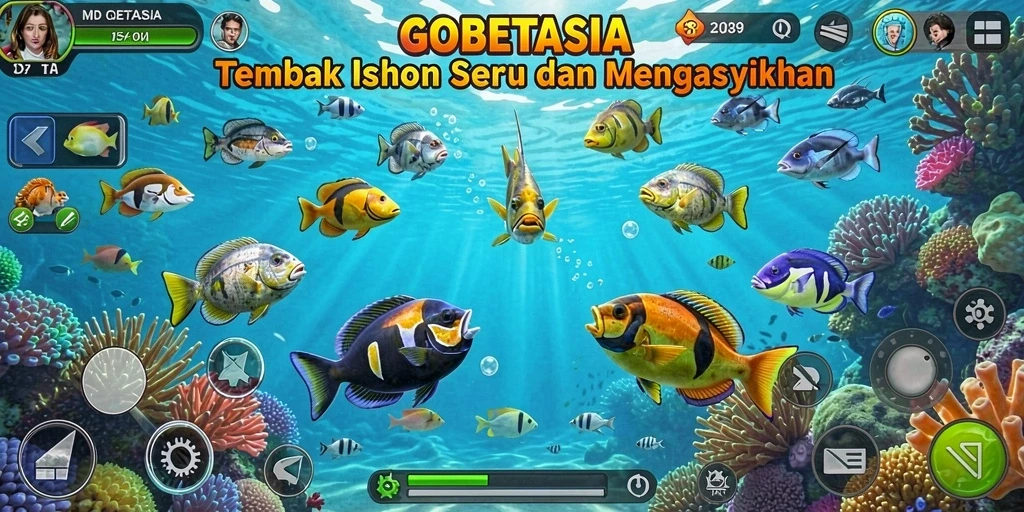 Screenshot gameplay menarik dari GOBETASIA dengan aksi tembak ikan yang seru.