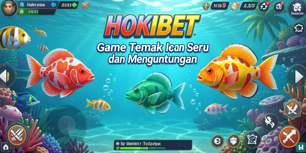 Tampilan gameplay HOKIBET yang menarik dan seru saat menembak ikan.