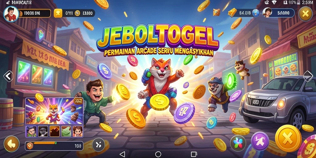 Tampilan screenshot utama JEBOLTOGEL menampilkan aksi seru dalam gameplay Arcade.