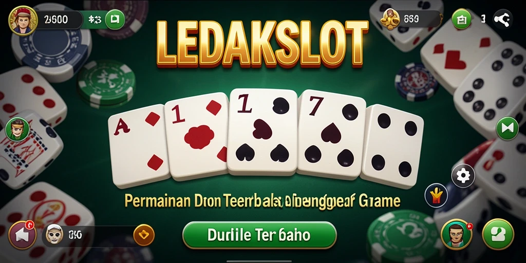 Tampilan gameplay seru dari LEDAKSLOT saat bermain domino.