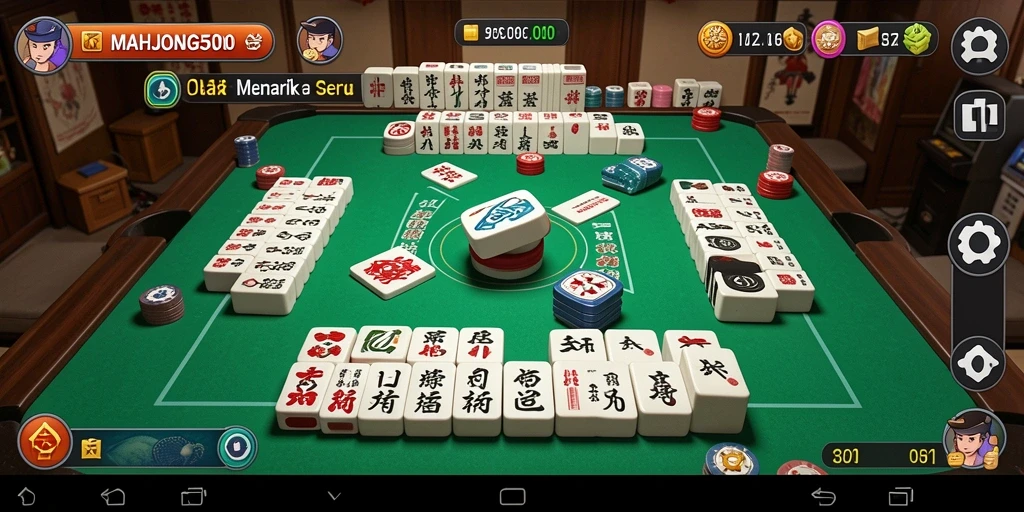 Tampilan gameplay seru dari MAHJONG500 yang menampilkan aksi olahraga.