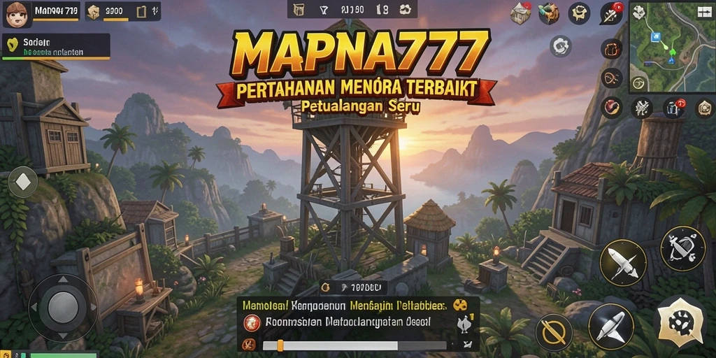Tampilan gameplay menarik dari MAPNA777 dengan pertahanan menara aktif.