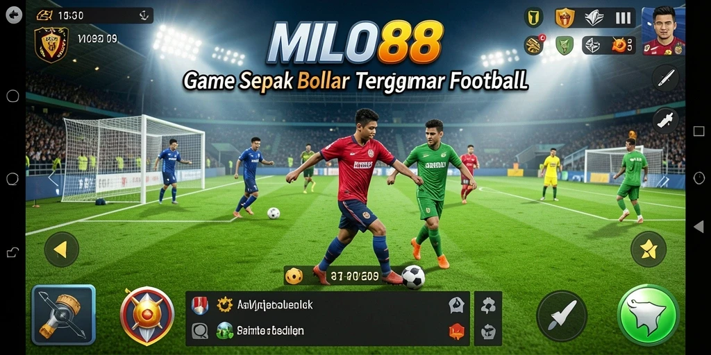 Tampilan gameplay <strong>MILO88</strong> yang menarik saat pertandingan sepak bola.
