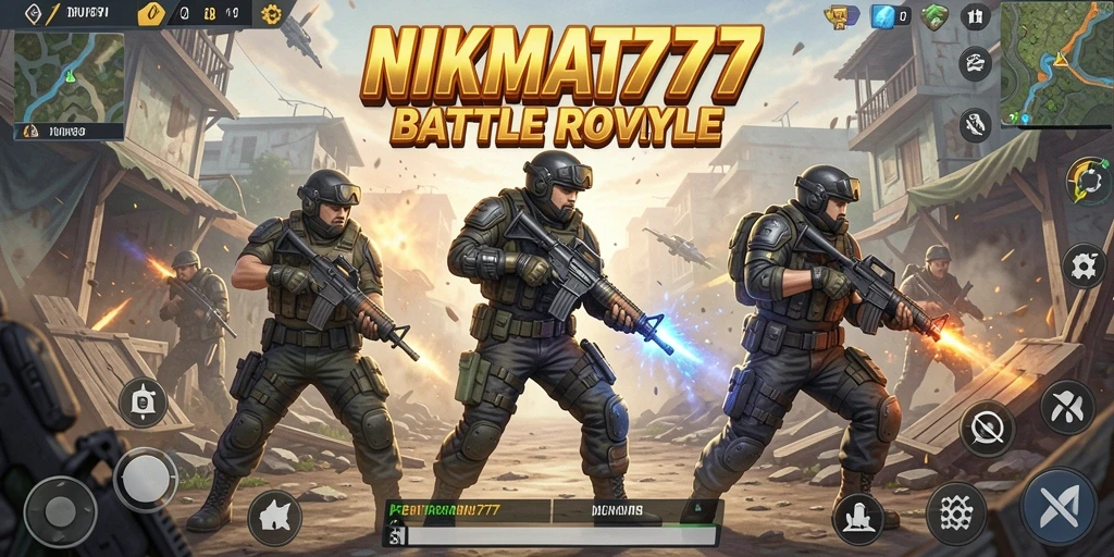 Screenshot gameplay NIKMAT777 dengan aksi pertempuran seru.