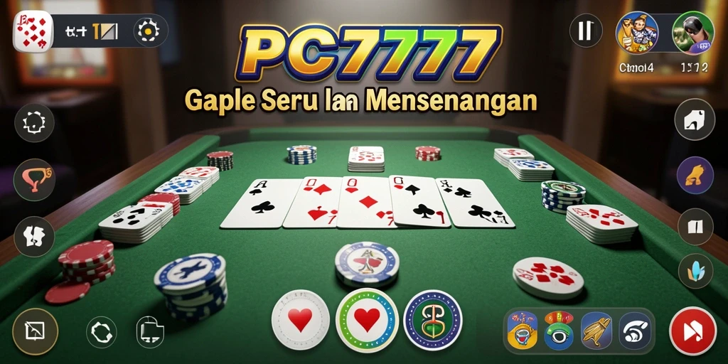 Tampilan gameplay Gaple yang menarik dan seru di PC777.