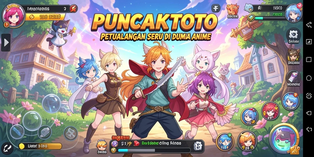 Tampilan gameplay menarik dari PUNCAKTOTO dengan karakter Anime.