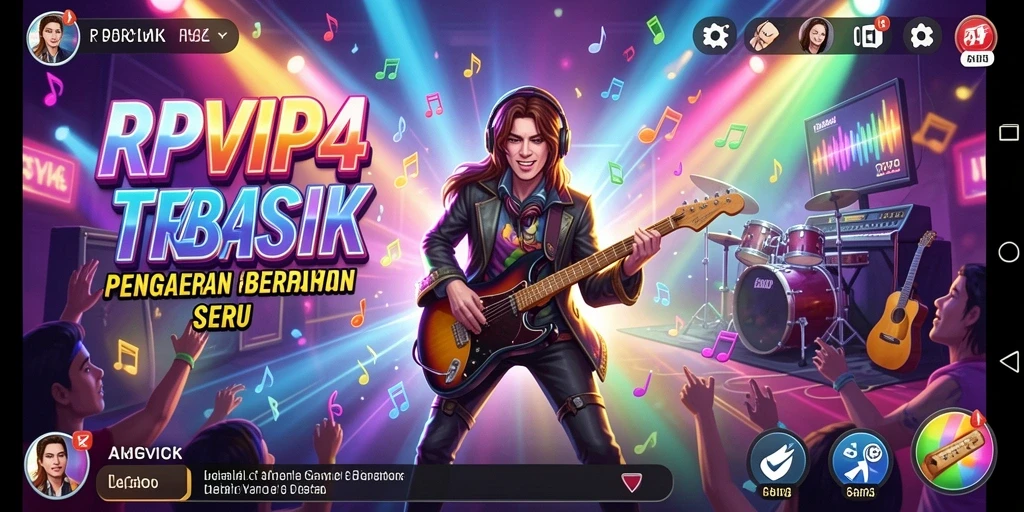 Screenshot gameplay RPVIP4 menampilkan momen seru saat bermain musik.