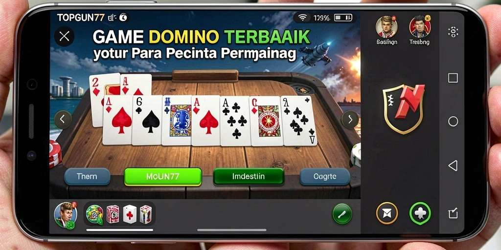 Gameplay seru dan menantang dalam permainan Domino TOPGUN77.