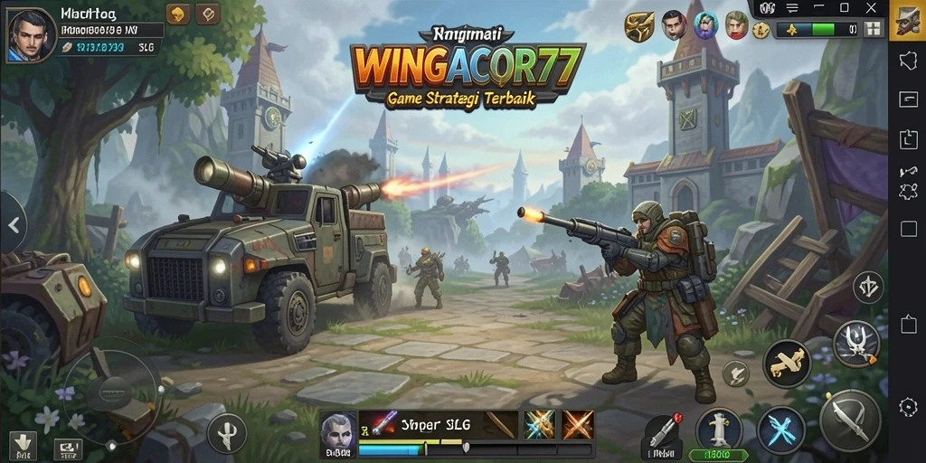 Tampilan gameplay strategis dalam WINGACOR77 dengan pertempuran yang intens.